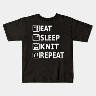 Eat Sleep Knitting Repeat Wool Gift Kids Kids T-Shirt